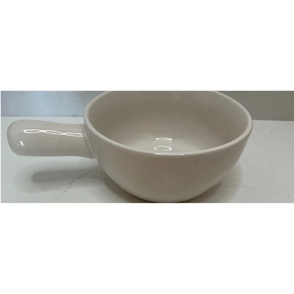 Rae Dunn GOBBLE Soup Crock White Ceramic Side Handle Thanksgiving Farmhouse Bowl